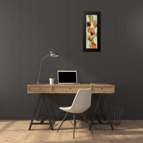 Coral and Emerald Garden II Black Modern Wood Framed Art Print by Vassileva, Silvia