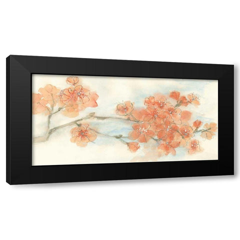 Peach Blossom I Black Modern Wood Framed Art Print with Double Matting by Paschke, Chris