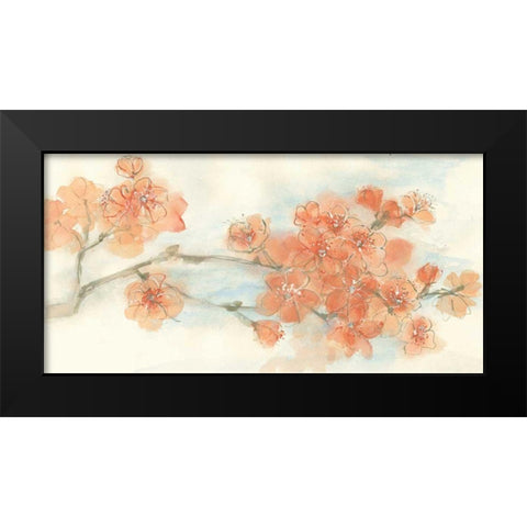 Peach Blossom I Black Modern Wood Framed Art Print by Paschke, Chris