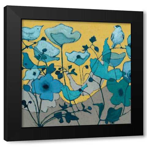 Birdy Birdy Black Modern Wood Framed Art Print by Novak, Shirley