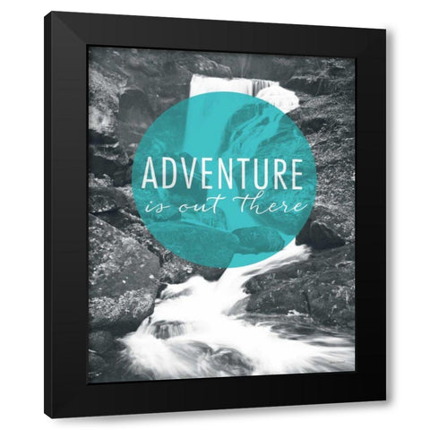 Adventure is Out There Black Modern Wood Framed Art Print with Double Matting by Marshall, Laura