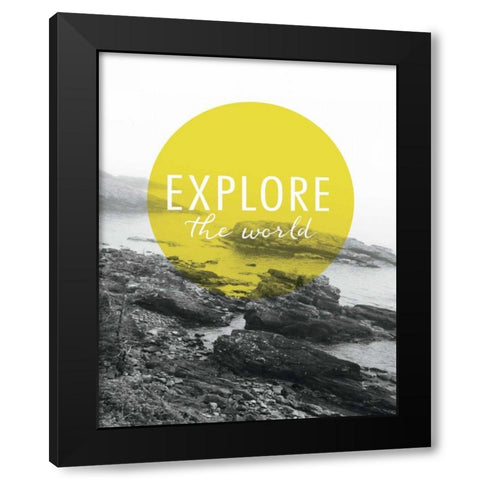 Explore the World Black Modern Wood Framed Art Print by Marshall, Laura