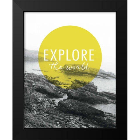 Explore the World Black Modern Wood Framed Art Print by Marshall, Laura