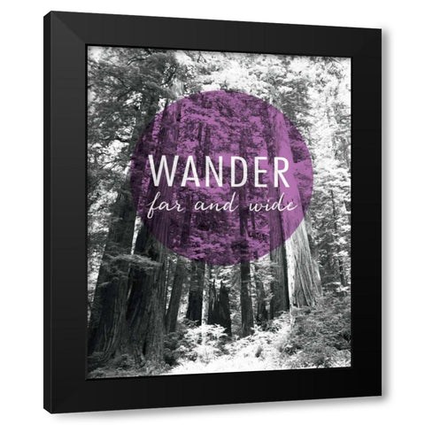 Wander Far and Wide Black Modern Wood Framed Art Print by Marshall, Laura