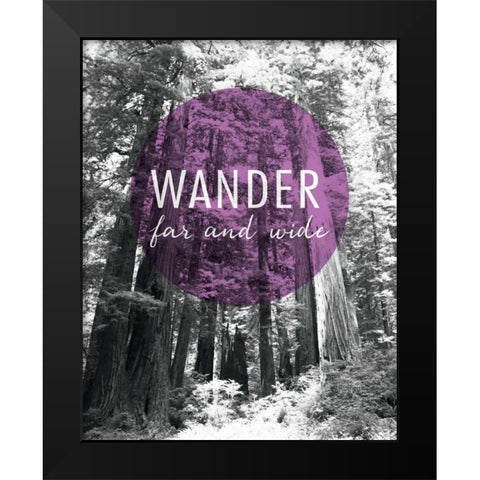 Wander Far and Wide Black Modern Wood Framed Art Print by Marshall, Laura