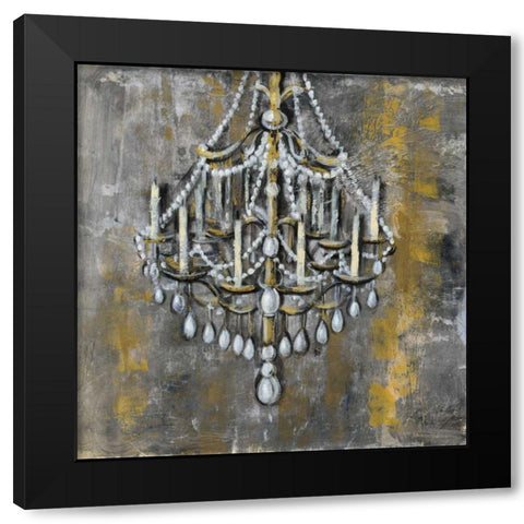 Vintage Chandelier I Black Modern Wood Framed Art Print by Vassileva, Silvia