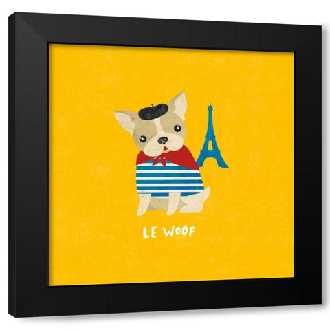 Good Dogs French Bulldog Bright Black Modern Wood Framed Art Print with Double Matting by Hershey, Moira