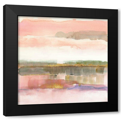 Influence of Line and Color Gold Crop Black Modern Wood Framed Art Print with Double Matting by Schick, Mike