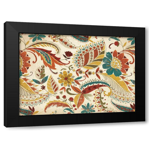 Boho Paisley Spice III Black Modern Wood Framed Art Print with Double Matting by Wild Apple Portfolio