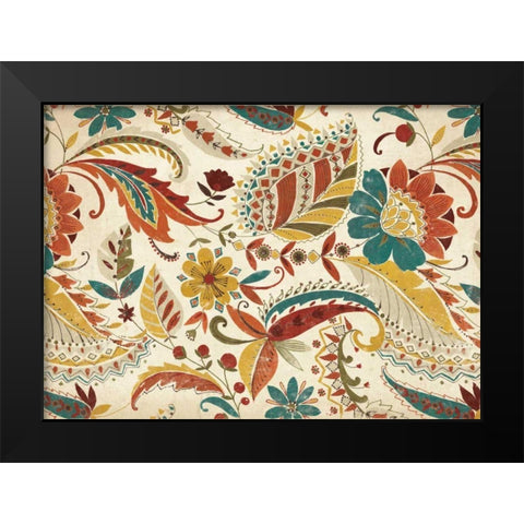Boho Paisley Spice III Black Modern Wood Framed Art Print by Wild Apple Portfolio