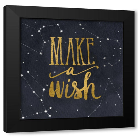 Starry Words I v.3 Gold Black Modern Wood Framed Art Print with Double Matting by Miller, Sara Zieve