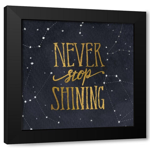 Starry Words II v.3 Gold Black Modern Wood Framed Art Print with Double Matting by Miller, Sara Zieve