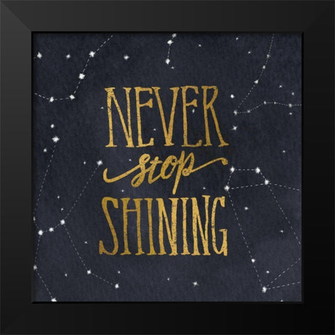 Starry Words II v.3 Gold Black Modern Wood Framed Art Print by Miller, Sara Zieve