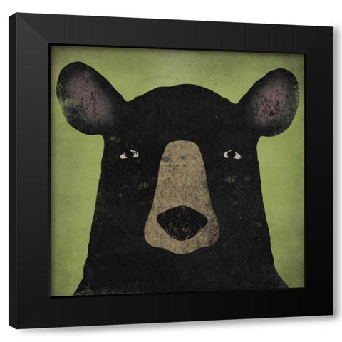 The Black Bear Black Modern Wood Framed Art Print with Double Matting by Fowler, Ryan