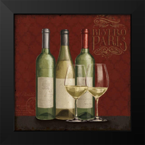 Bistro Paris White Wine v.2 Black Modern Wood Framed Art Print by Penner, Janelle