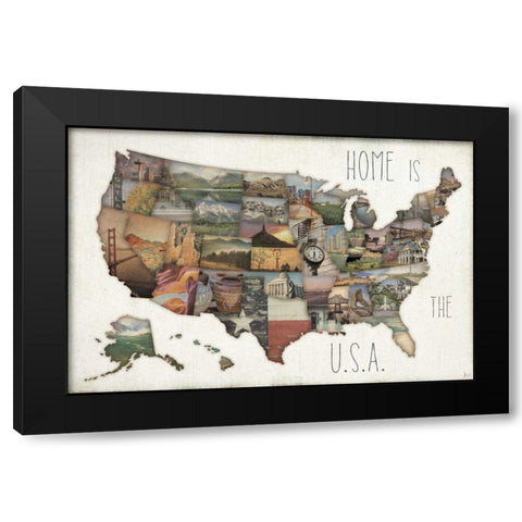InstaStates IX Black Modern Wood Framed Art Print with Double Matting by Aiken, Jess