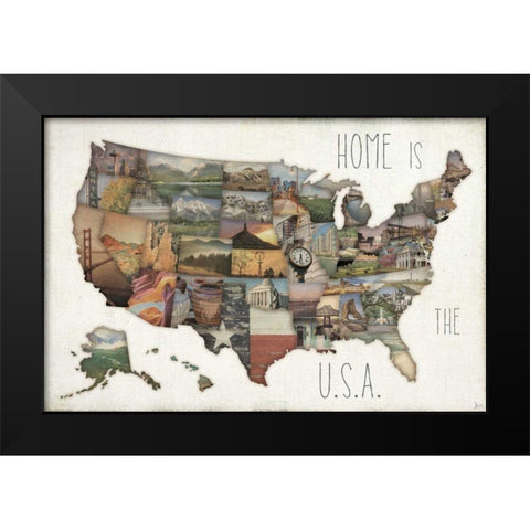 InstaStates IX Black Modern Wood Framed Art Print by Aiken, Jess