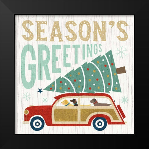 Holiday on Wheels II Black Modern Wood Framed Art Print by Mullan, Michael