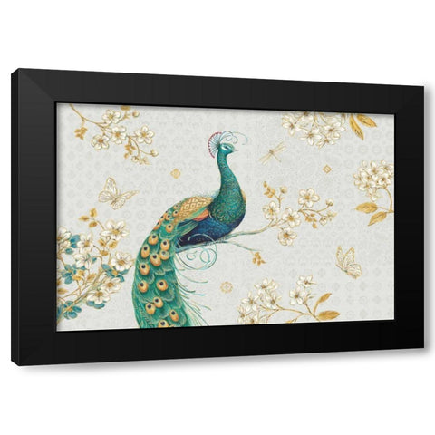 Ornate Peacock I Master Black Modern Wood Framed Art Print with Double Matting by Brissonnet, Daphne