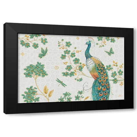 Ornate Peacock IV Master Black Modern Wood Framed Art Print with Double Matting by Daphne, Brissonnet