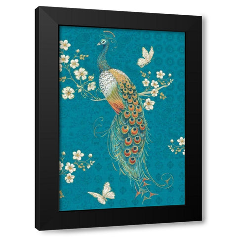 Ornate Peacock XE Black Modern Wood Framed Art Print with Double Matting by Brissonnet, Daphne