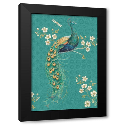 Ornate Peacock IXD Black Modern Wood Framed Art Print with Double Matting by Brissonnet, Daphne