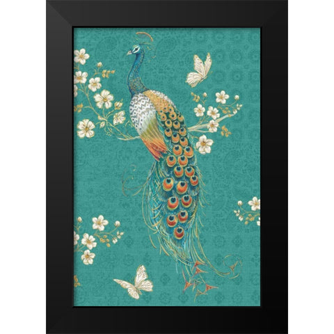 Ornate Peacock XD Black Modern Wood Framed Art Print by Brissonnet, Daphne