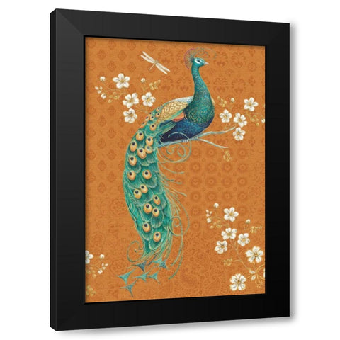 Ornate Peacock IX Spice Black Modern Wood Framed Art Print with Double Matting by Brissonnet, Daphne