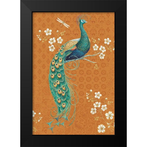 Ornate Peacock IX Spice Black Modern Wood Framed Art Print by Brissonnet, Daphne