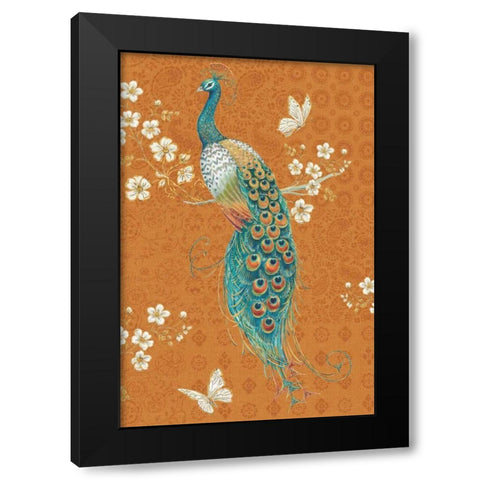 Ornate Peacock X Spice Black Modern Wood Framed Art Print with Double Matting by Brissonnet, Daphne