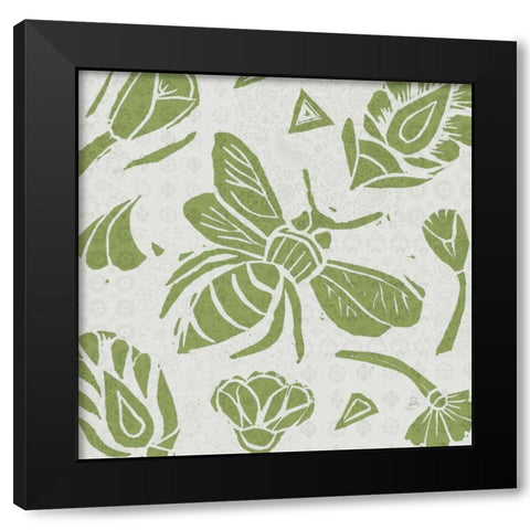 Nordic Woodcut VI Master Black Modern Wood Framed Art Print with Double Matting by Daphne, Brissonnet