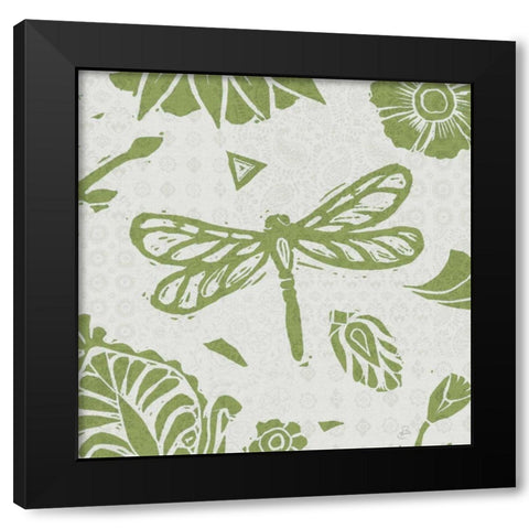 Nordic Woodcut VIII Master Black Modern Wood Framed Art Print by Daphne, Brissonnet