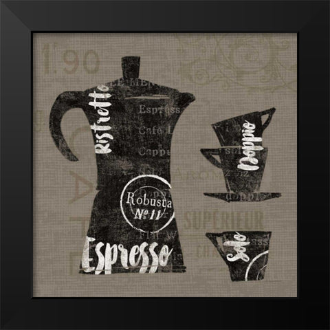 Linen Coffee I Black Modern Wood Framed Art Print by Schlabach, Sue