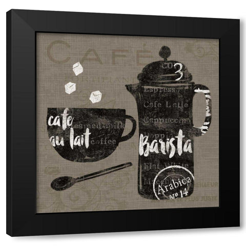 Linen Coffee II Black Modern Wood Framed Art Print with Double Matting by Schlabach, Sue