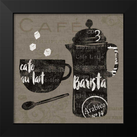 Linen Coffee II Black Modern Wood Framed Art Print by Schlabach, Sue