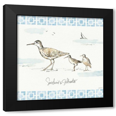 Sandpiper Sea II Black Modern Wood Framed Art Print by Tavoletti, Anne