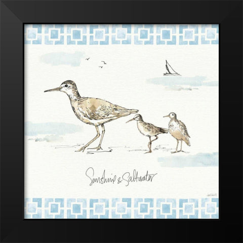 Sandpiper Sea II Black Modern Wood Framed Art Print by Tavoletti, Anne