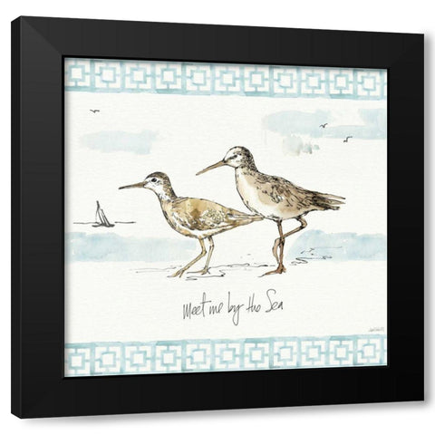 Sandpiper Sea IV Black Modern Wood Framed Art Print by Tavoletti, Anne