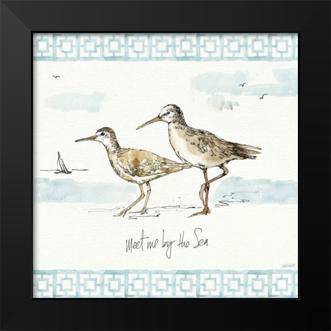 Sandpiper Sea IV Black Modern Wood Framed Art Print by Tavoletti, Anne
