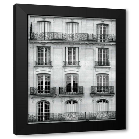 Across the Street I Black Modern Wood Framed Art Print by Marshall, Laura