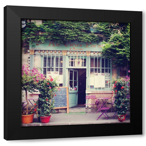 Au Vieux Paris Black Modern Wood Framed Art Print with Double Matting by Marshall, Laura