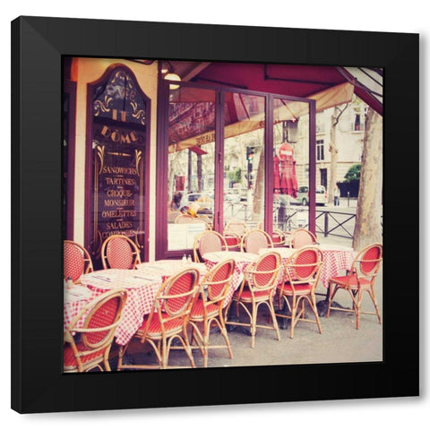 Cafe le DÃ´me Black Modern Wood Framed Art Print with Double Matting by Marshall, Laura
