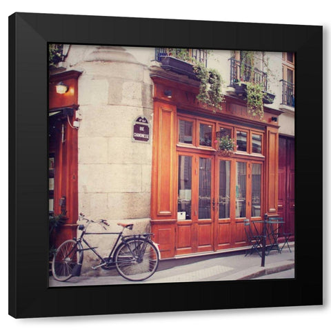 Rue Chanoinesse Black Modern Wood Framed Art Print by Marshall, Laura