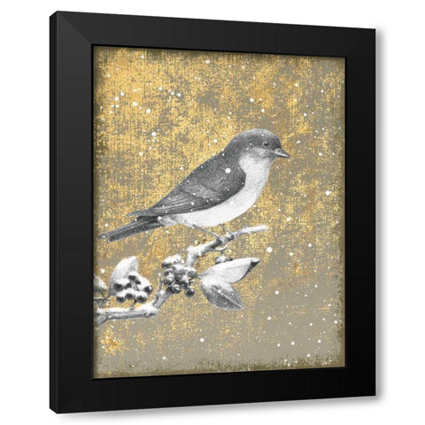 Winter Birds Bluebird Neutral Black Modern Wood Framed Art Print by Grove, Beth