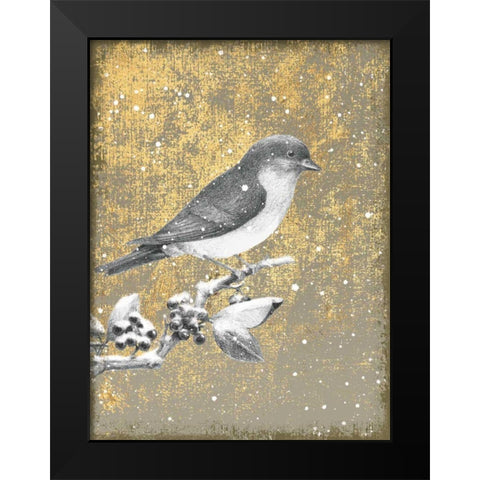 Winter Birds Bluebird Neutral Black Modern Wood Framed Art Print by Grove, Beth