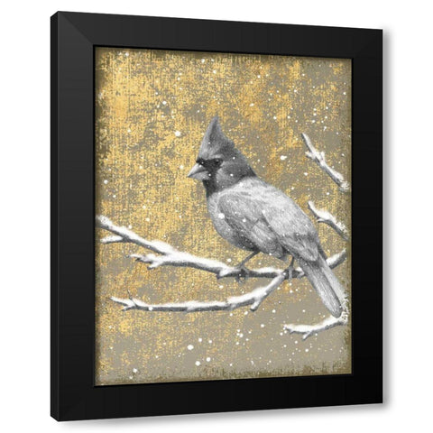 Winter Birds Cardinal Neutral Black Modern Wood Framed Art Print by Grove, Beth