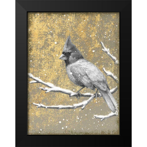 Winter Birds Cardinal Neutral Black Modern Wood Framed Art Print by Grove, Beth