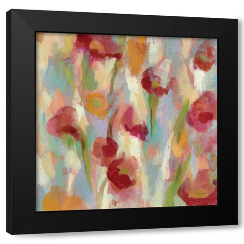 Breezy Floral II  Black Modern Wood Framed Art Print with Double Matting by Vassileva, Silvia