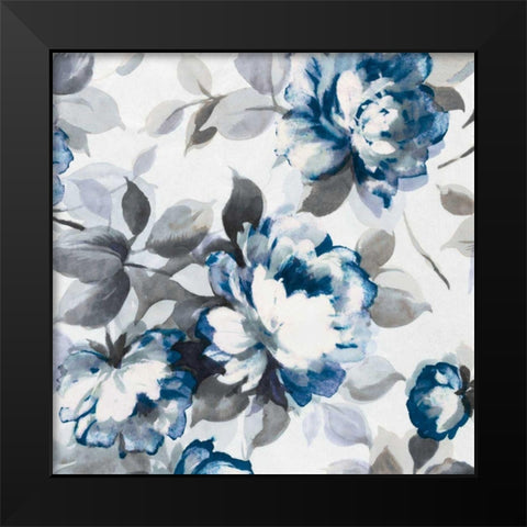 Scent of Roses Indigo II Black Modern Wood Framed Art Print by Wild Apple Portfolio