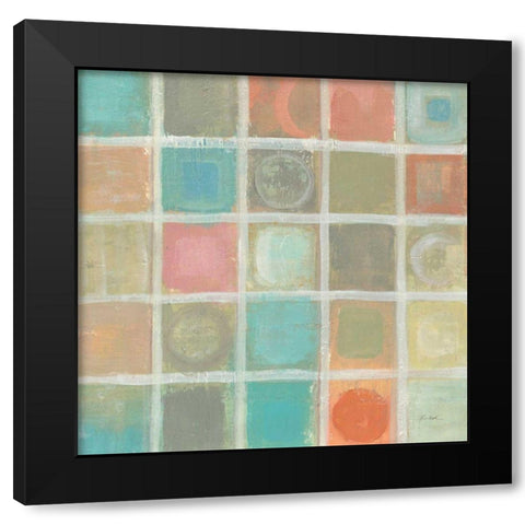 Sea Glass Mosaic Tile III Black Modern Wood Framed Art Print with Double Matting by Vassileva, Silvia
